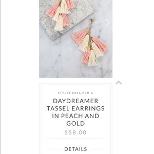 Ettika Daydreamer Tassel Earrings in Peach & Gold